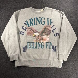 Levis Found Parts Crewneck Sweatshirt Gray Eagle Graphic Mens Large Relaxed